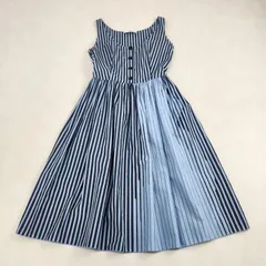 PRADA 　ワンピース　ストライプ　Aライン　ロゴ　ライトブルー　レトロ　40　Lのサムネイル