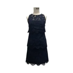 ローレンラルフローレン LAUREN RALPH LAUREN ミニワンピース クルーネック ノースリーブ レース コットン混 250661707001 00 紺 ネイビーのサムネイル
