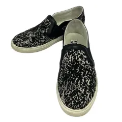ランバン LANVIN スリッポン スニーカー アニマル柄 38 25cm位 モノクロ 黒 ブラック 白 ホワイトのサムネイル