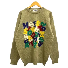 MISSONI SPORT ニット セーター ウール ロゴ 長袖 S 緑 グリーン マルチカラー