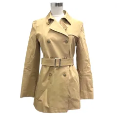 セオリー Theory コート ジャケット トレンチコート スプリングコート ミドル丈 長袖 無地 4 ベージュ