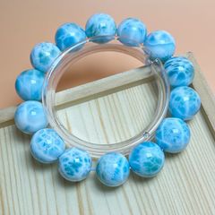 天然無処理 ラリマー ブレスレット 13mm-51.3g - メルカリ