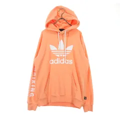 adidas アディダス ファレル・ウィリアムス コラボ ロゴプリント 長袖 スウェットパーカー M オレンジ系 Pharrell Williams Hu Hiking Hoodie メンズ 古着