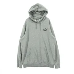 PUMA プーマ ロゴプリント 長袖 スウェットパーカー XL グレー メンズ 古着