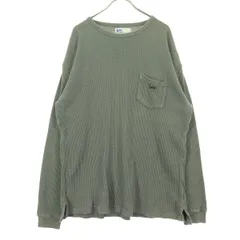Lee リー ブランドロゴ 長袖 ワッフル Tシャツ 38 グレー ロンＴ サーマル メンズ 古着