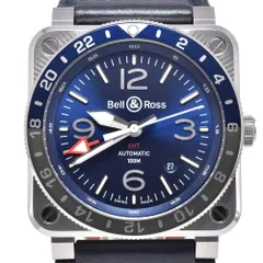 ベル＆ロス Bell＆Ross BR0393-BLU-ST/SCA BR03 GMT BLACK 自動巻き メンズ 極美品 箱・保証書付き C#146966のサムネイル