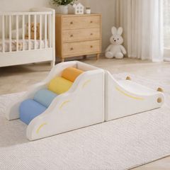NicoPark Snail-Shaped Soft Climbing Play Set (2 pieces) - Indoor Baby Slide & Foam Play Set - Educational Toy for Babies Ages 1-6 - Soft Blocks, Athletic Blocks, Cushioned Slide & Stairs