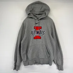 古着 ナイキ NIKE パーカー プルオーバー カレッジロゴ センタースウッシュ スウェット M  グレー系 メンズ