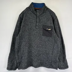 古着 ウールリッチ WOOLRICH フリース ニット ハーフボタン プルオーバー トレーナー 胸ポケット L  グレー系 メンズのサムネイル