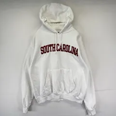 古着 チャンピオン Champion パーカー プルオーバー カレッジロゴ スウェット L  ホワイト系 メンズ