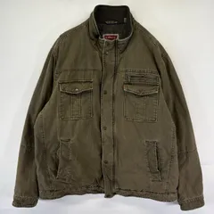 古着 リーバイス Levi's ジャケット ブルゾン フルジップ スナップボタン 大きいサイズ 中綿 2XL  カーキ系 メンズ
