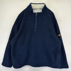 古着 オービス ORVIS フリース ニット ハーフジップ プルオーバー ボアライナー アウトドア 大きいサイズ 2XL  ネイビー系 メンズのサムネイル