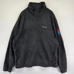 古着 コロンビア Columbia フリース ジャケット フルジップ ワンポイントロゴ 刺繍 アウトドア XL  グレー系 メンズ