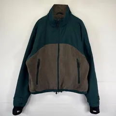 古着 カベラス Cabelas フリース ジャケット フルジップ ナイロン切替 裾ローコード XL  グリーン系 ツートン メンズ