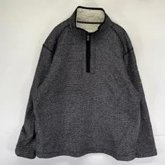 古着 オービス ORVIS フリース ニット ハーフジップ 袖ロゴタグ ボアライナー プルオーバー L  ブラック系 メンズのサムネイル