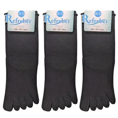 黒無地 5本指ソックス 3足セット（ゴムなし・ゆったり設計）