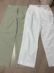 シヤージュ ツータック ナイロン スラックス 白 ミント まとめ