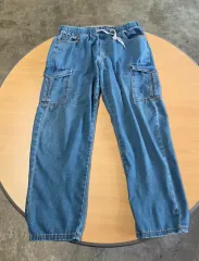 ストレッチバンディング 8分 ズボン デニム 32 33 (ユニセックス)