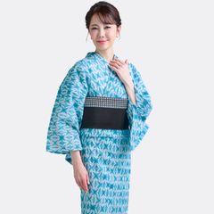 yoshikimonoヨシキモノ浴衣 ヘリンボーン 青（半幅帯付き） - メルカリ
