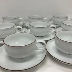 【白山陶器 G型 ティーカップ＆ソーサー 8客】ホワイト 白 紅茶 コーヒー 飲食店 レストラン カフェ ランチ 業務用 まとめ売り