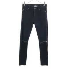 SAINT LAURENT サンローラン ダメージ加工 スキニーデニムパンツ w29 ブラック 日本製 ジーンズ ジーパン レディース 古着のサムネイル