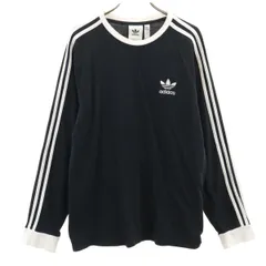 adidas Originals アディダスオリジナルス トレフォイルロゴ 長袖 Tシャツ L ブラック ロンT メンズ 古着