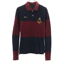 RALPH LAUREN ラルフローレン 長袖 ポロシャツ M ボルドー 鹿の子 レディース 古着
