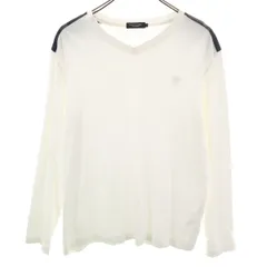 BLACK LABEL CRESTBRIDGE ブラックレーベルクレストブリッジ 長袖 Vネック Tシャツ L ホワイト ロンT メンズ 古着