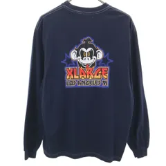 XLARGE エクストララージ バックプリント 長袖 Tシャツ M ネイビー ロンT メンズ 古着