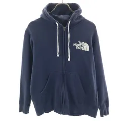 THE NORTH FACE ノースフェイス 長袖 フロントビュー スウェット ジップパーカー S ネイビー NT61720X アウトドア メンズ 古着