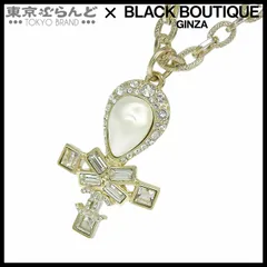 241001018421 シャネル CHANEL ココマーク ペンダント C19A シャンパン メタル ラインストーン フェイクパール ネックレス レディース