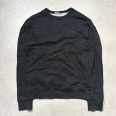 Champion メンズ スウェット クルーネック コットン混 ロゴ刺繍 ブラック M