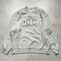 Champion メンズ スウェット クルーネック ロゴプリント コットン混 杢グレー M