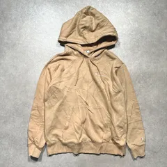 Champion メンズ パーカー フーディー コットン混 ロゴ刺繍 ベージュ