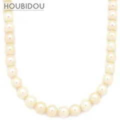 ネックレス パール 7.0mm パールホワイト あこや アコヤ 真珠 silver シルバー 1連 ラウンド セミラウンド 【中古】