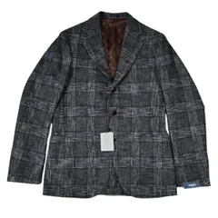 BARBA NAPOLI バルバナポリ チェック柄 WOOL JACKET ウールジャケット テーラード 147801U グレー ウール イタリア製のサムネイル
