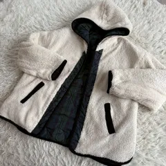 【訳ありセール】 Samansa Mos2 （サマンサモスモス） リバーシブルボアジャケット チェックキルティングジャケット フード付き ショート丈 2way レディース フリーサイズ