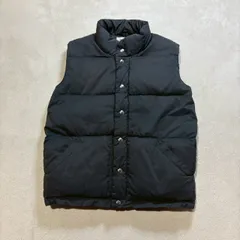 【早い者勝ち】 Crescent Down Works （クレセントダウンワークス） ダウンベスト ジップアップ スナップボタン ポケット 肉厚 老舗ダウンメーカー USA製 アメリカ古着 海外古着 メンズ Sサイズ 黒