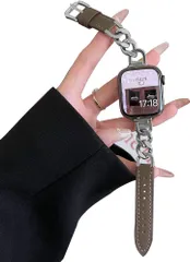 [eriurfzy] コンパチブル アップルウォッチ バンド本革 Apple Watch バンド ステンレス appleウォッチバンドチェーン 調整工具不要 との互換性　Apple Watch Series