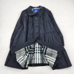 BURBERRY BLUE LABEL　スプリングコート　ノバチェック　フリル　フレア　ブラック　コットン　38　M