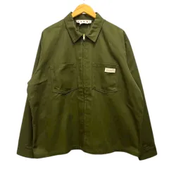 マルニ MARNI ZIP-UP OVERSHIRT ジップアップオーバーシャツ ブルゾン ワンポイント ロゴ 長袖 46 緑 カーキのサムネイル
