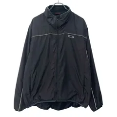 OAKLEY ジャケット XL ブラック オークリー ジップアップ モックネック ワンポイントロゴ ライン切替 ライトアウター 春秋物 a804-5706のサムネイル
