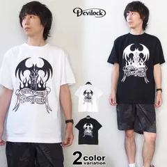 DEVILOCK デビロック Tシャツ 半袖 FIRE TATTOO LOGO TEE ファイア タトゥー ロゴ Tシャツ 大きいサイズ  ホワイト ブラック メンズ レディース [DVLCKSS02]のサムネイル