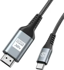 HDMI Type-C 変換ケーブル 0.5M, 4K USB-C HDMIケーブル Thunderbolt3対応 ナイロン編み 映像出力 携帯画面をテレビに映す タイプc hdmi 変換ケーブル iPhone 17 16 15 Pro Max,MacBook