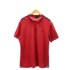 フレッドペリー FRED PERRY ロゴ刺繍 ポロシャツ 半袖 スリムフィット ライン 鹿の子 XXL 赤 レッド /ES ■OS ■PN