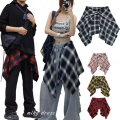 つけ裾 レイヤード 付け裾 黒 赤 春 夏 シャツ 大きいサイズ ダンス 衣装 ヒップホップ 巻きスカート 男女兼用 ペアルック 稽古 メンズ レディース 膝丈スカート チェック jazz ダンス 重ね着風 シャツ巻き 腰巻 体型カバー ミカドレス cr40n