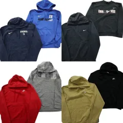 古着卸 まとめ売り ナイキ スウェット 8枚セット ( メンズ M ) フーディー カレッジ風 スウォッシュロゴ ブラック 中古 古着 NE4227