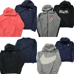 古着卸 まとめ ナイキ スウェット 8枚セット ( メンズ S ) フーディー ジップパーカー ブラック グレー スウォッシュロゴ 中古 古着 NE4229