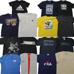 古着卸 まとめ売り スポーツブランドMIX Ｔシャツ 15枚セット ( メンズ L/XL ) アディダス プーマ リーボック フィラ 中古 古着 NE4244