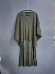 プリーツ ノースリーブ ロング丈ワンピース